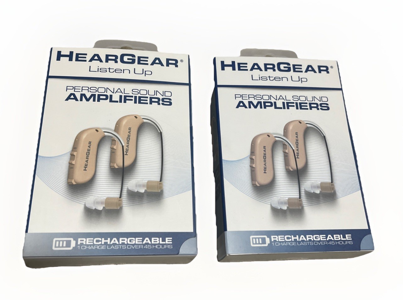 2-Sets HearGear Listen Up Personal Sound Amplifiers Rechargeable