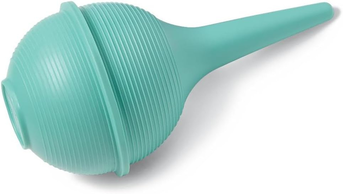 Baby Nasal Aspirator and Ear Wax Bulb Syringe, Green, 3 Oz, Pack of 2