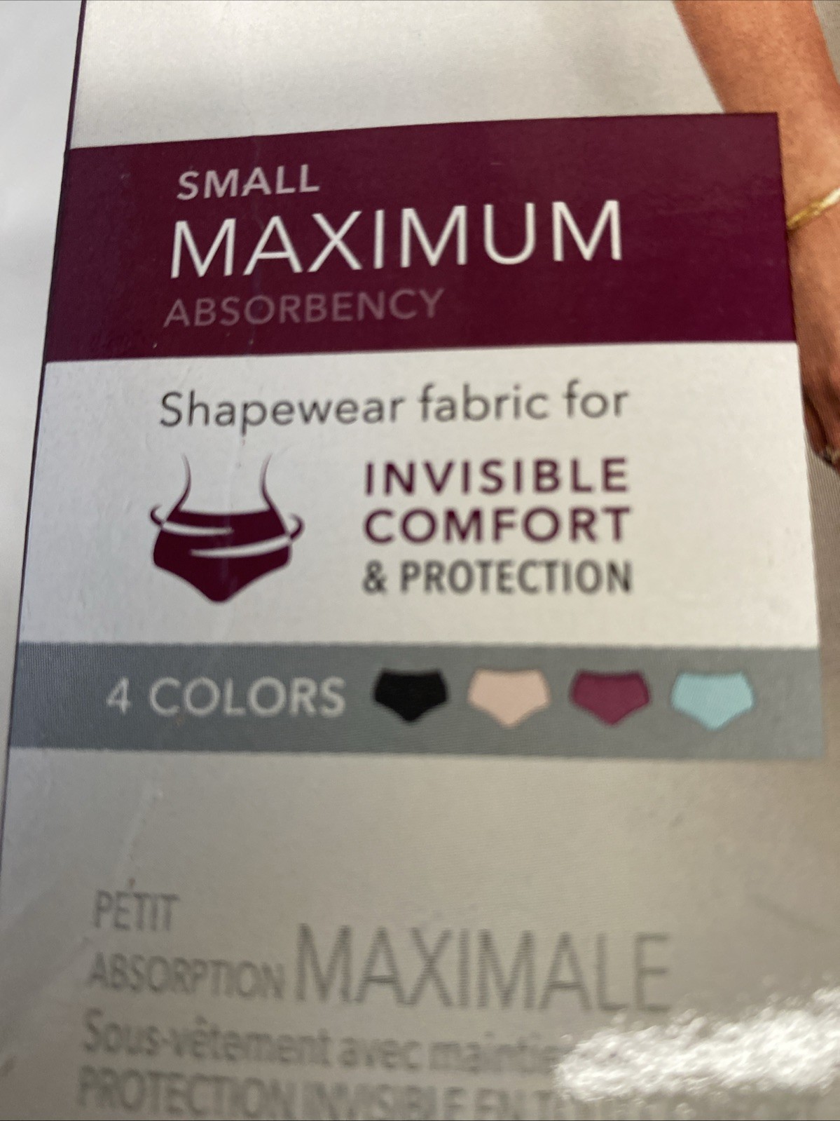 Depend Incontinence Postpartum Underwear Women Pink/Black/Teal/Berry Small
