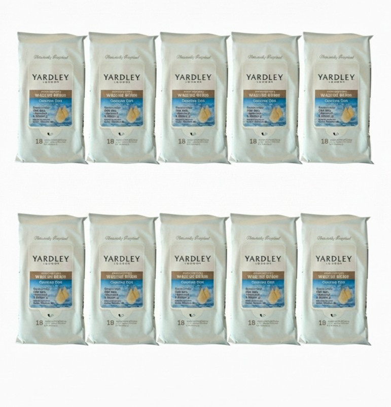 10 Packs of 18 each Yardley London SENSITIVE Skin Disposable Washcloths 12×18