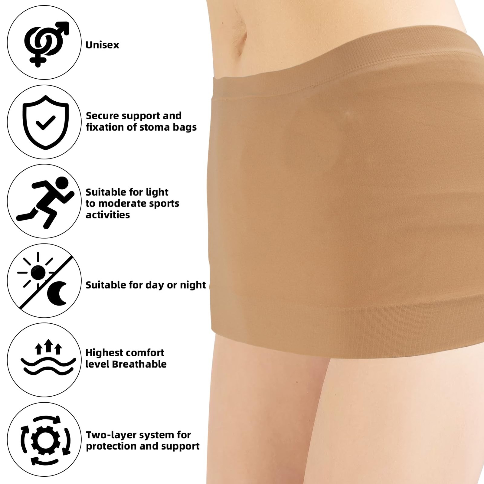 JDVBDNK Ostomy Support Garments, Hernia S(34″-44″), Beige