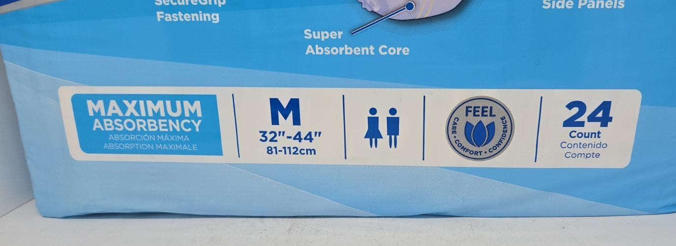 Attend Briefs M (32″-44″ ) Men Women Unisex 24 Count Maximum Absorbency USA Made