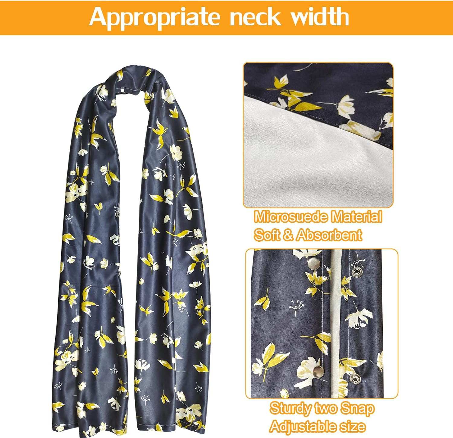 2 Pack Adult Bib Dining Scarf for Women Microsuede Washable Reusable Food Clothi