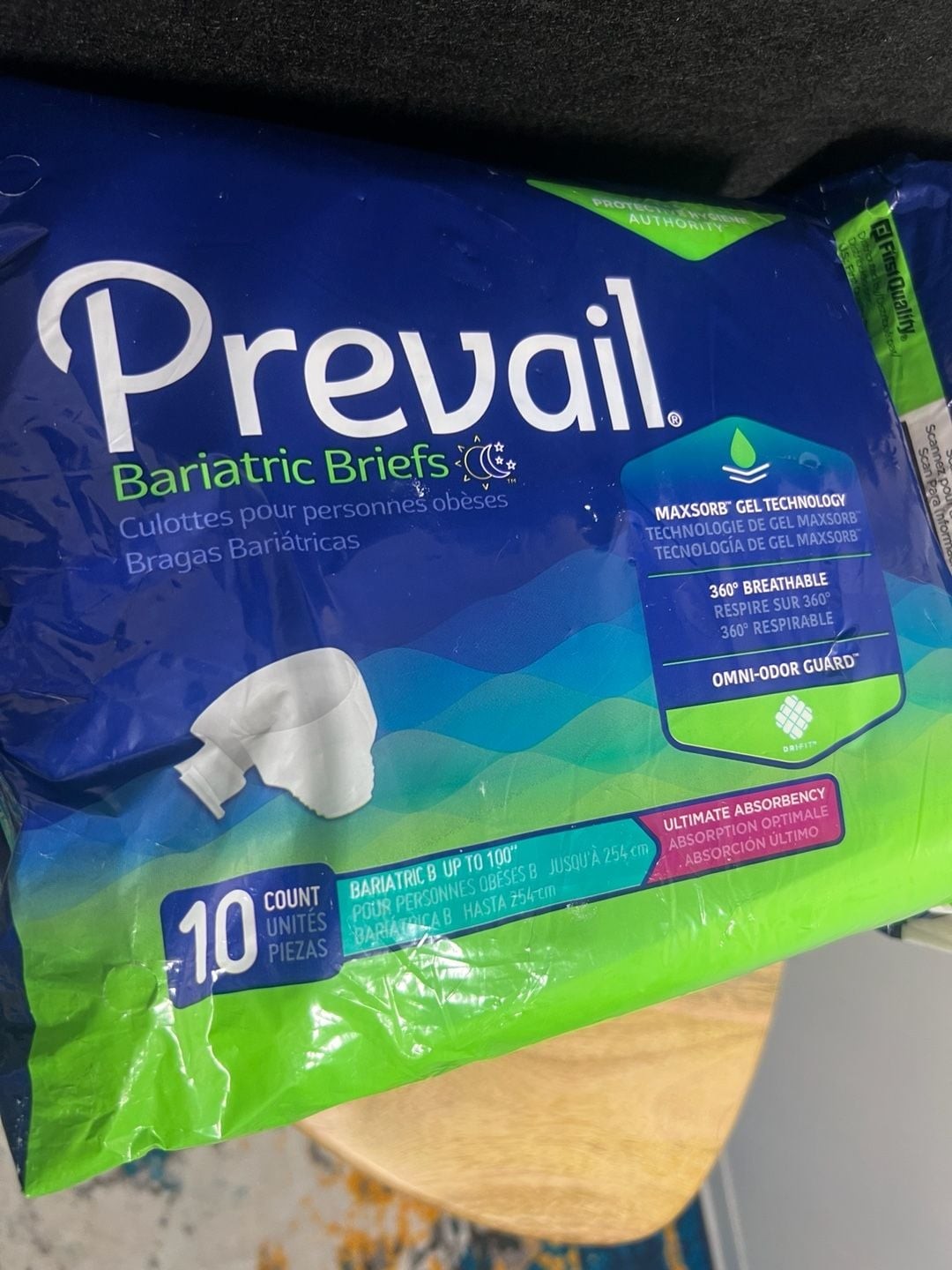 Prevail Bariatric Briefs Size B Up To 100 Inch 4-Pack (40 Total)
