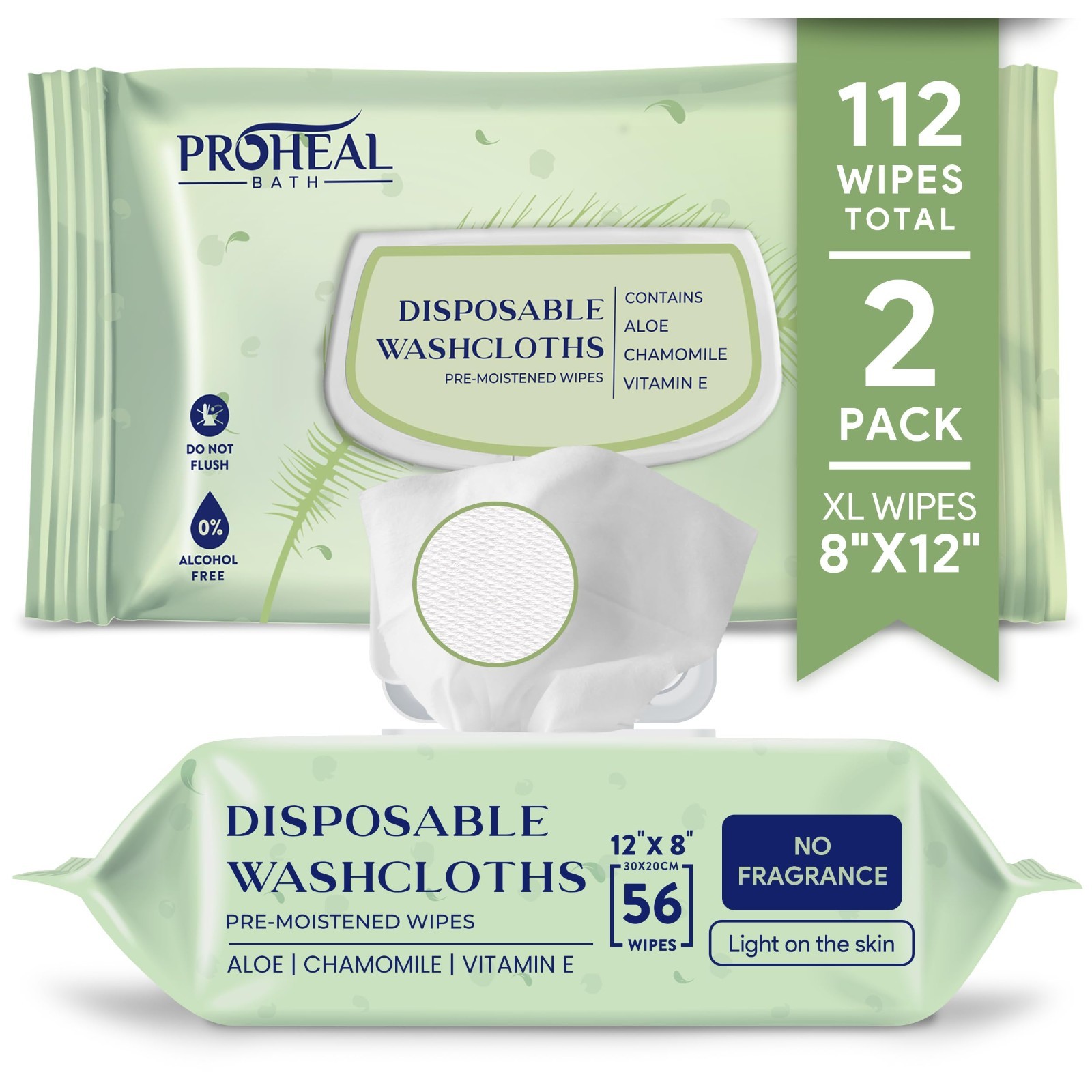 Large Disposable Incontinence Wipes – 112 Count Adult Body Washcloths, 12×8″ for