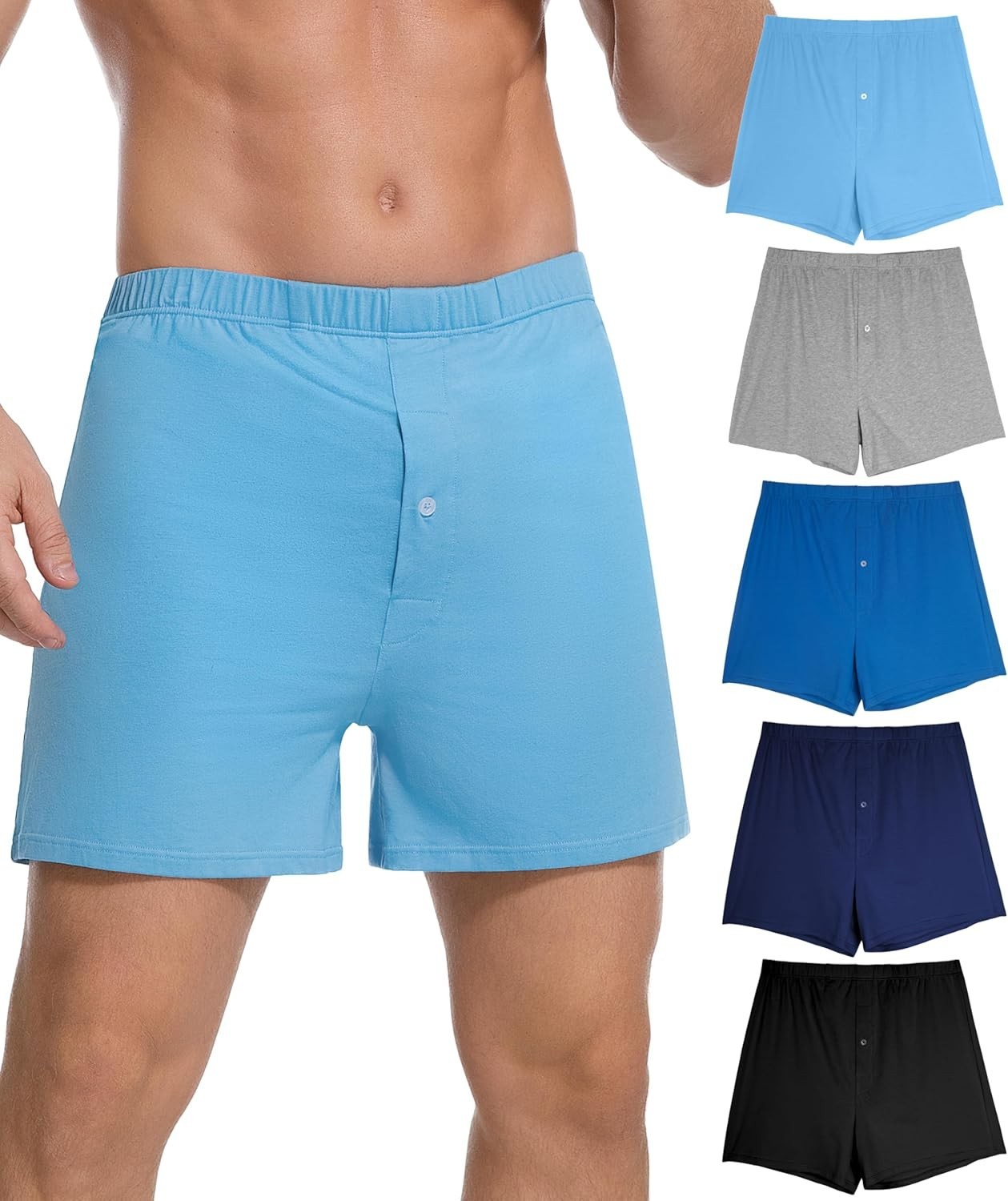 Sunchiri Mens Incontinence Underwear Washable Reusable Leakproof Cotton Boxers M