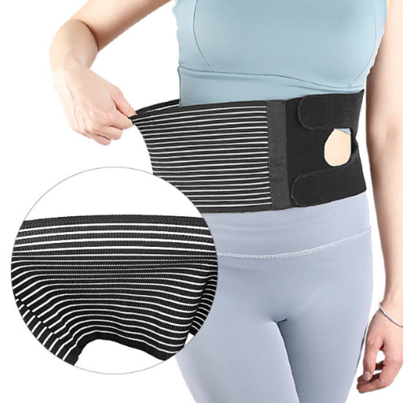 U-Shaped Ostomy Belt Elastic Abdominal Ostomy Belt Supportive for Constant Wear