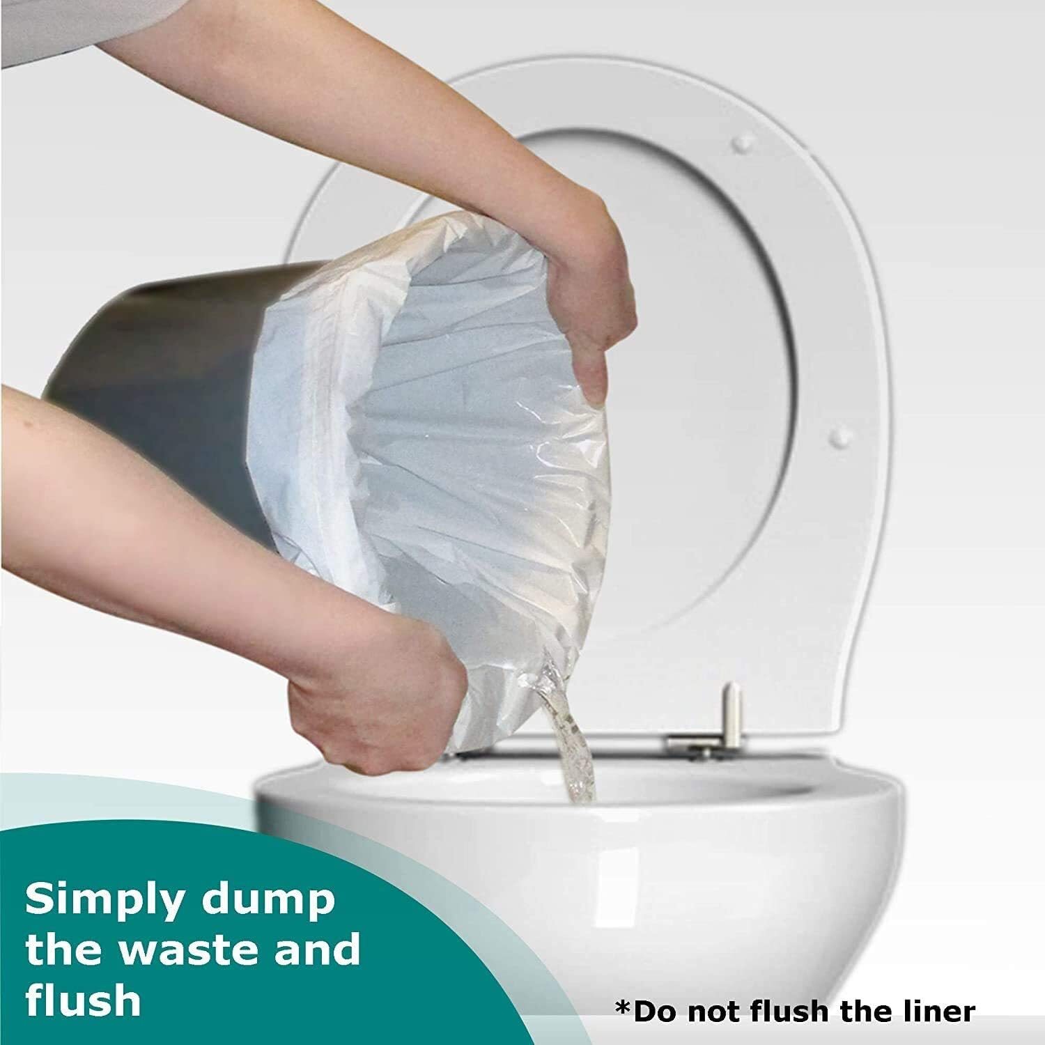 Commode Liners – Pack of 100 Disposable Commode Liners – Fits All Standard Be…