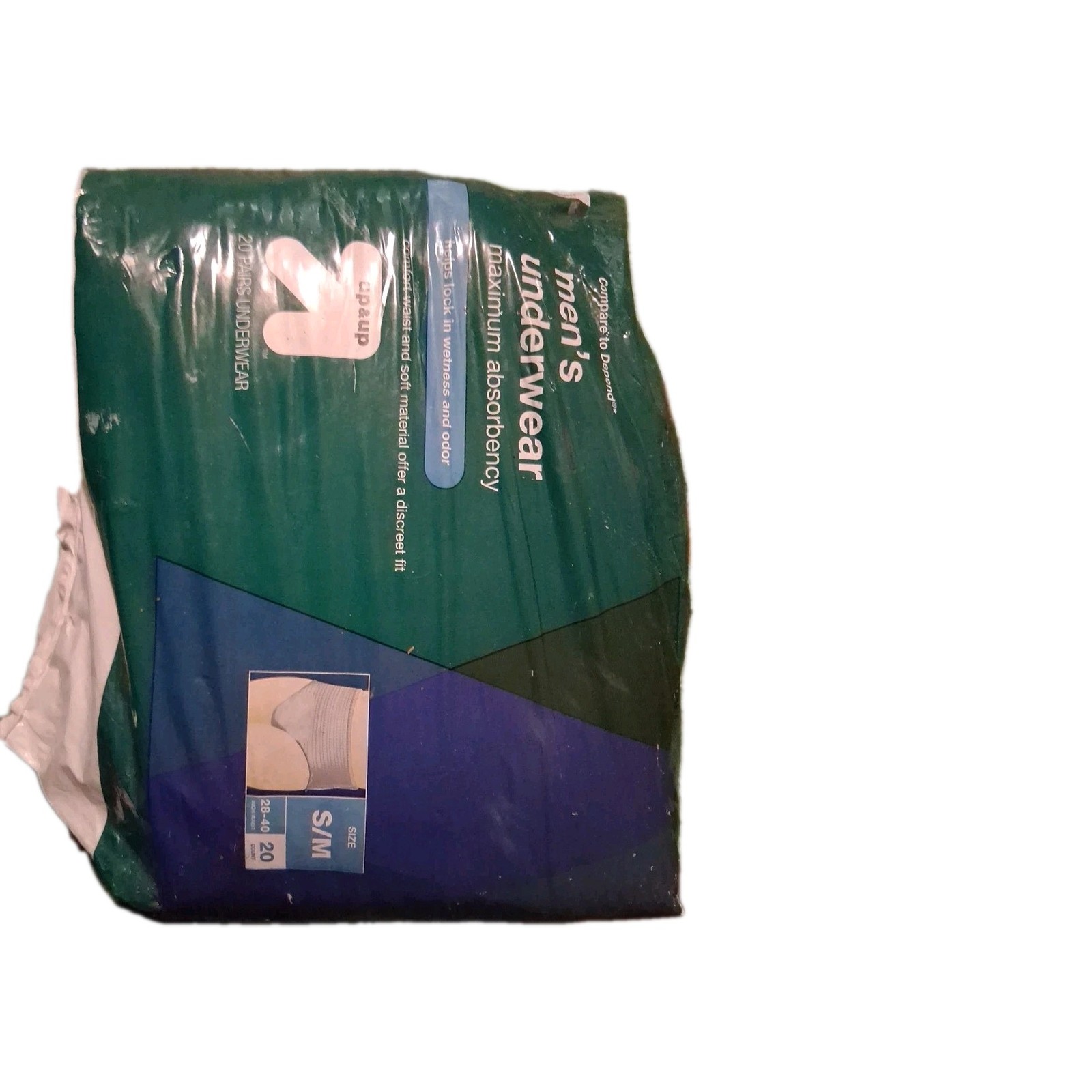 Up & Up Mens Underwear Diaper Small Medium 28-40 20 Count