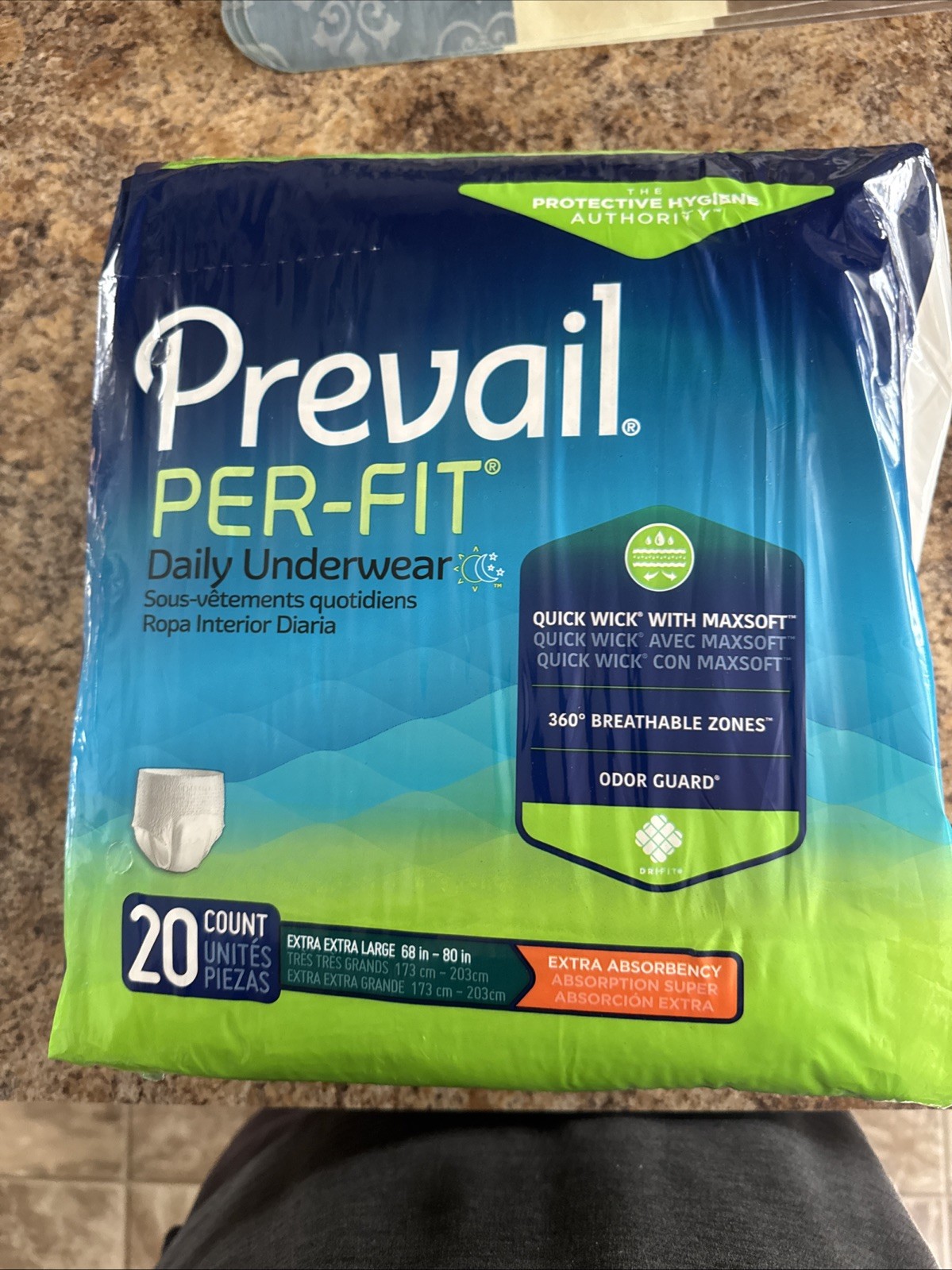 20 Count ~ 2XL Prevail Per-Fit Adult Daily Underwear EXTRA Absorbency – 1 Pack