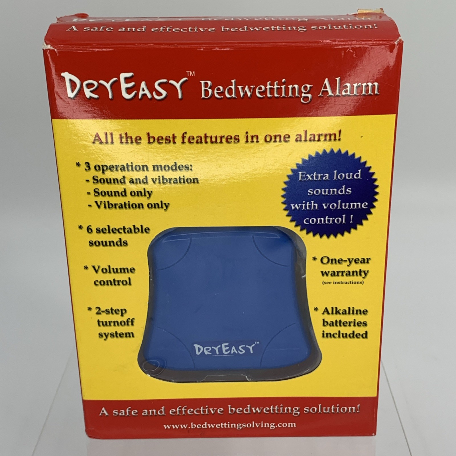 DryEasy Bedwetting Alarm Volume Control Sound & Vibration New Free Shipping