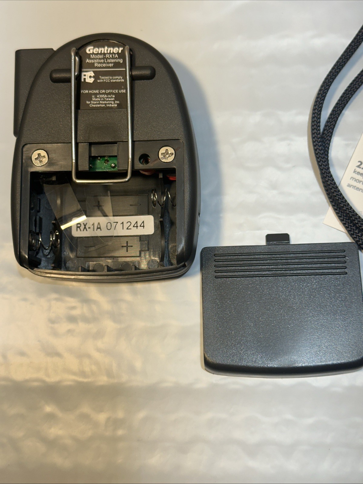 New Gentner RX-1A AV Essentials Assistive Listening Receiver/Headphones/strap