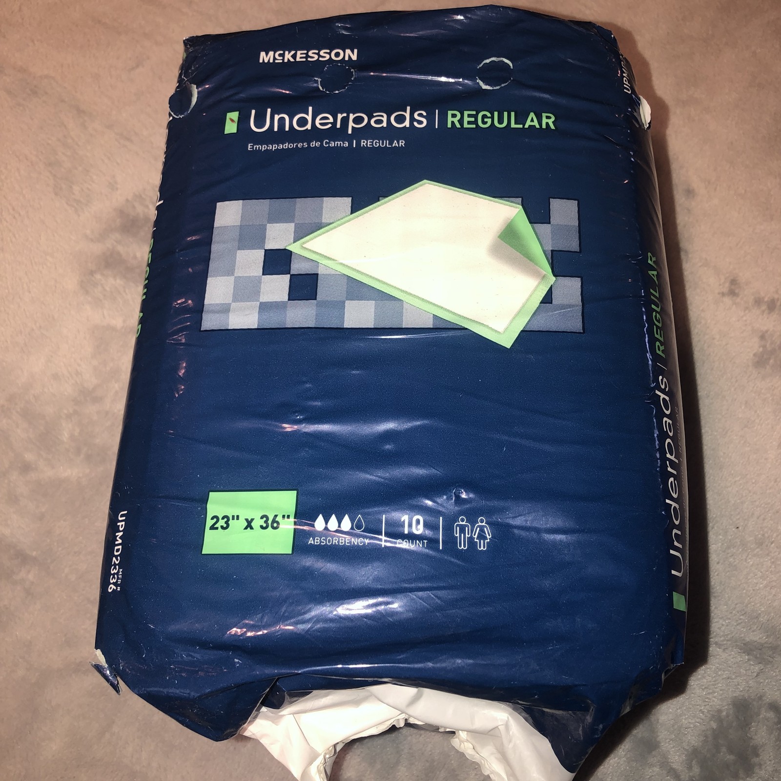 McKesson Underpads Regular 23 x 36 in 10 Count Disposable Bed Pads USA Absorbent