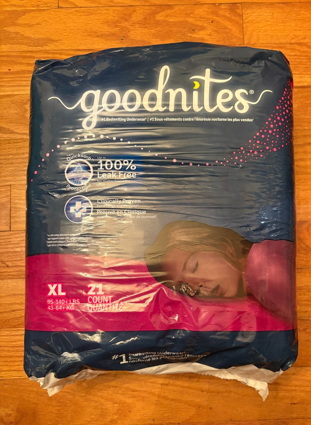 Goodnites Girls’ Nighttime Bedwetting Underwear Size X L – 21 ct