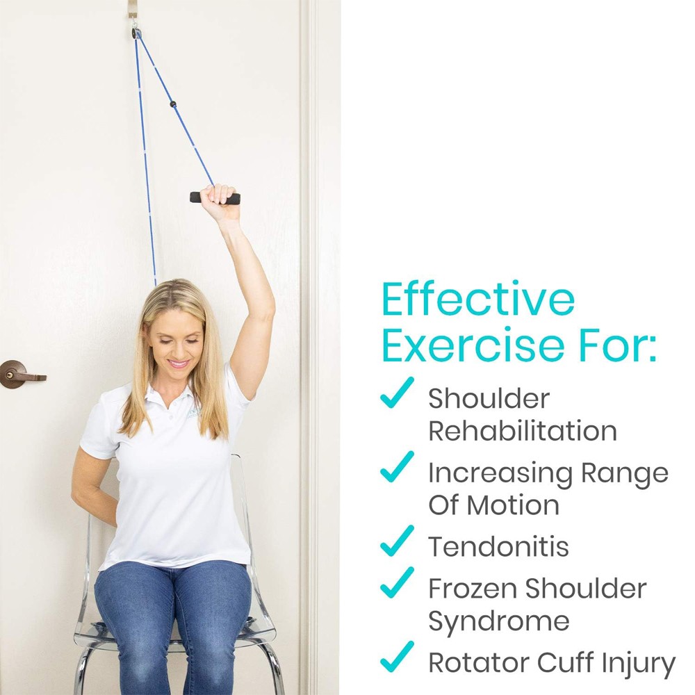 Overhead Shoulder Pulley Door Exercise Equipment for Back Workout Rehab