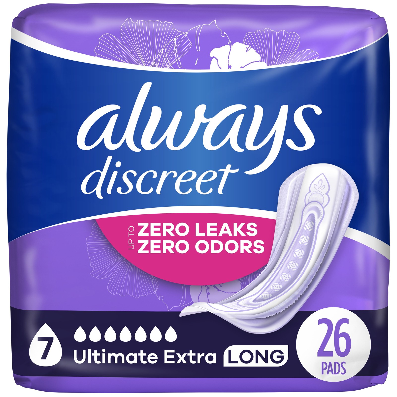 (2 Pack) Incontinence Pads for Women, Ultimate Extra Absorbency, Long Length, P