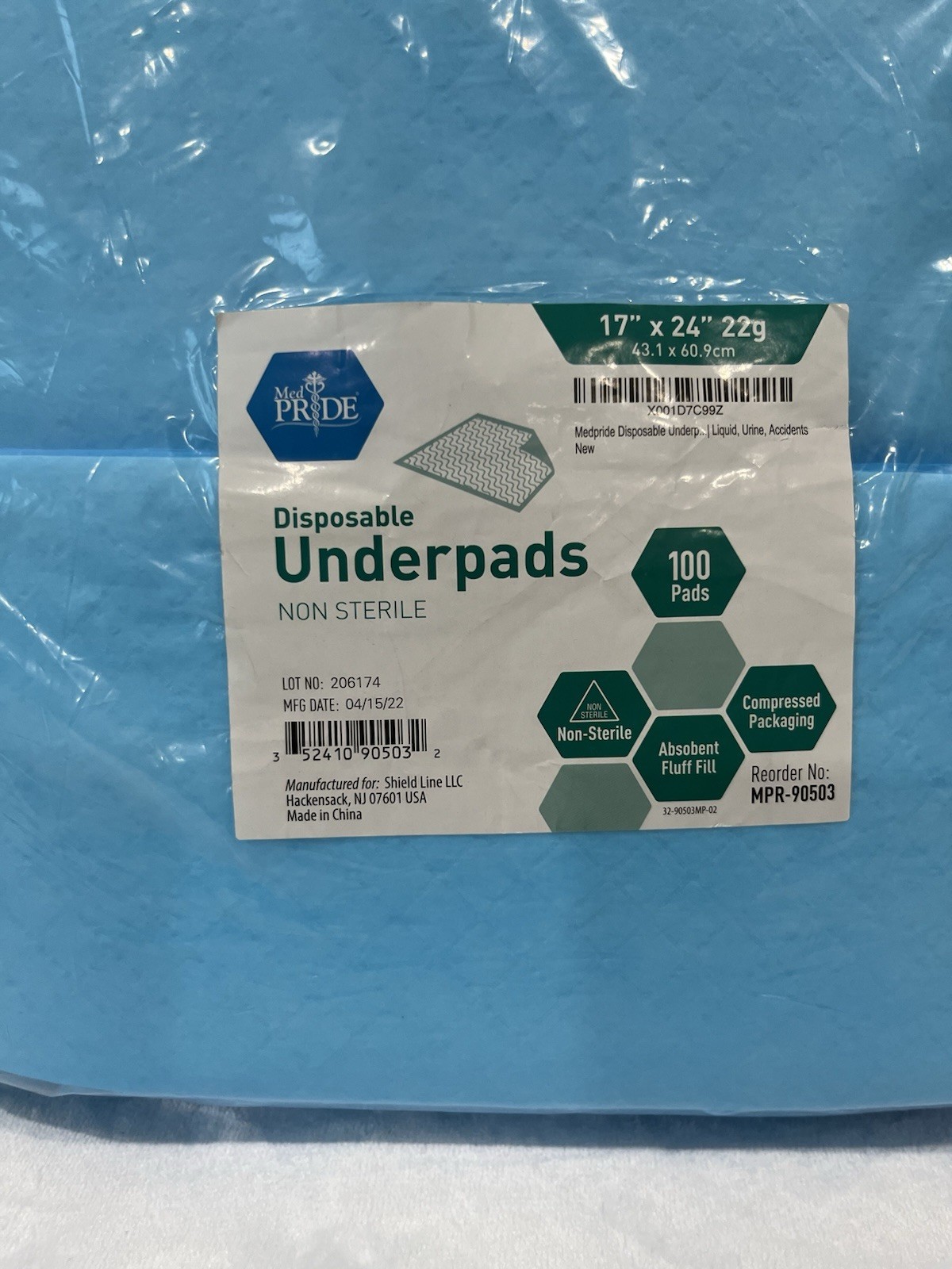 MedPride ,Disposable Underpads 100 17×24 22 G Unisex’s Heavy Absorbency
