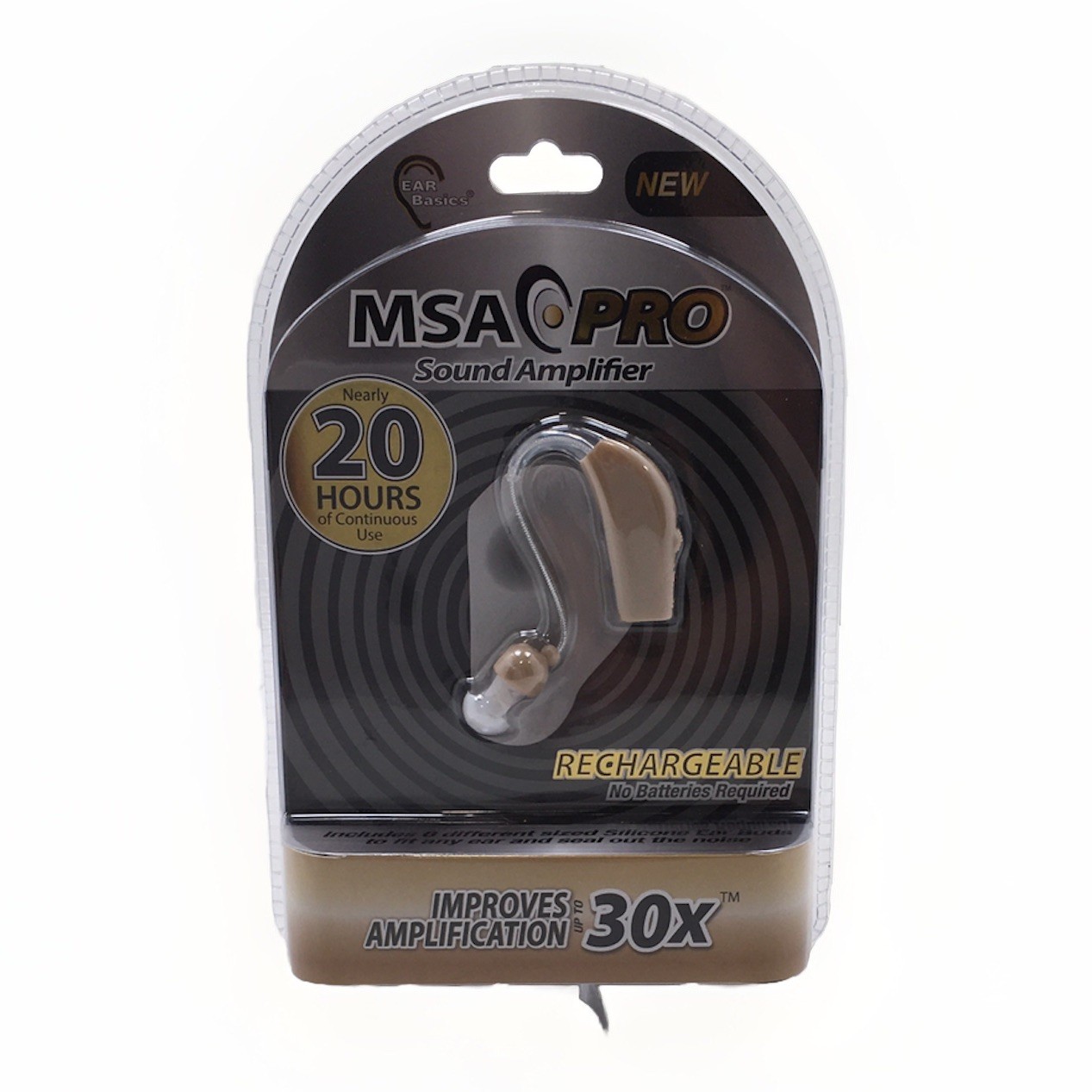 MSA Pro Single Pack Rechargeable Hearing 30X Amplification