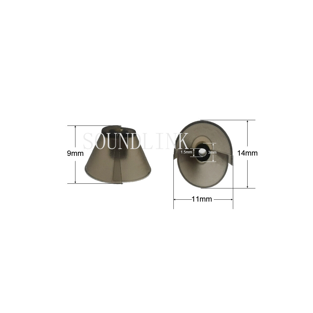 10PCS Open Fitting Hearing Aid Domes Soft Silicone Eartip Replacement （Black）
