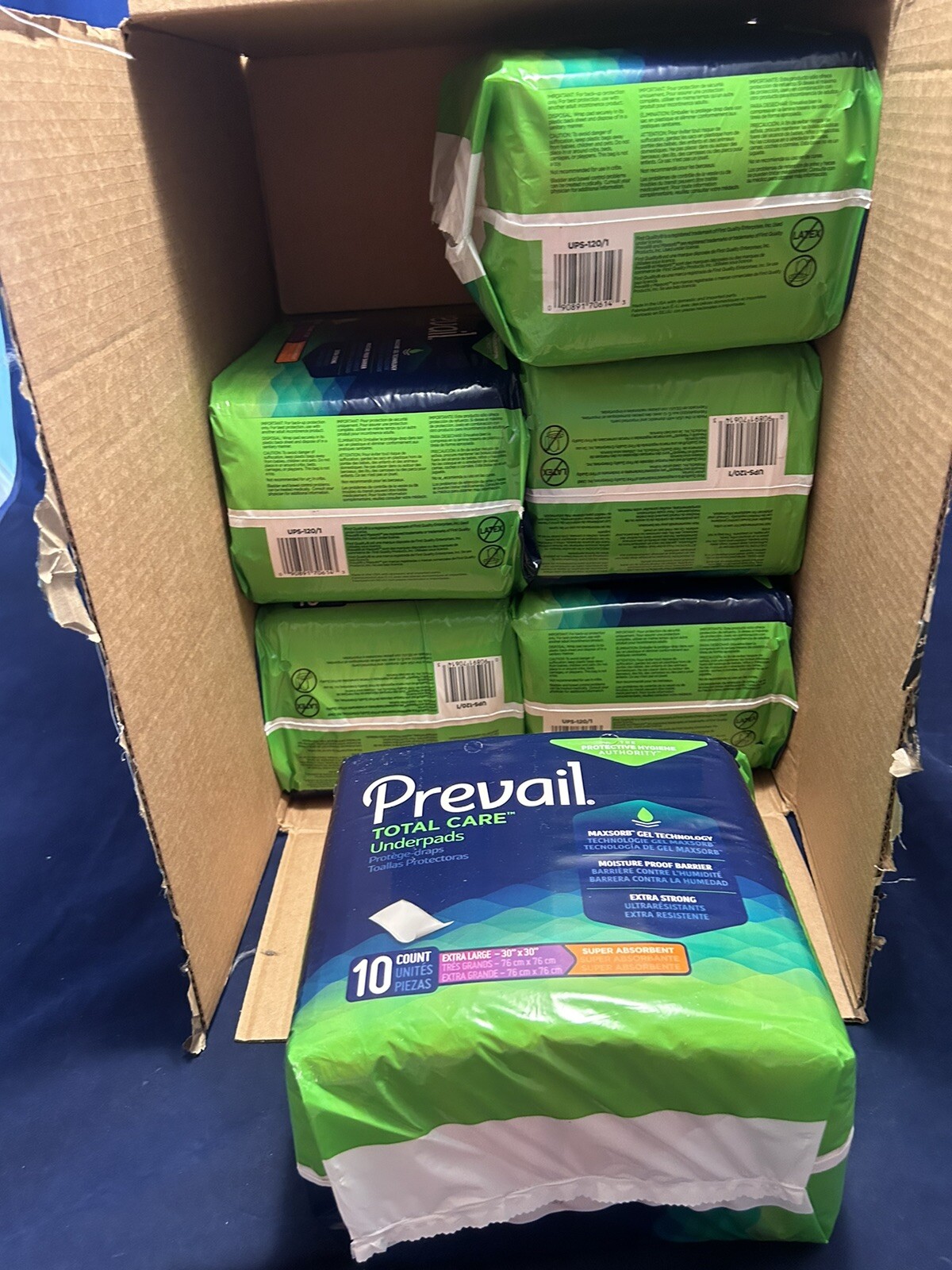 Prevail Total Care Disposable Underpad X-Large 30 x 30 inch Case of 60 (6 Packs)