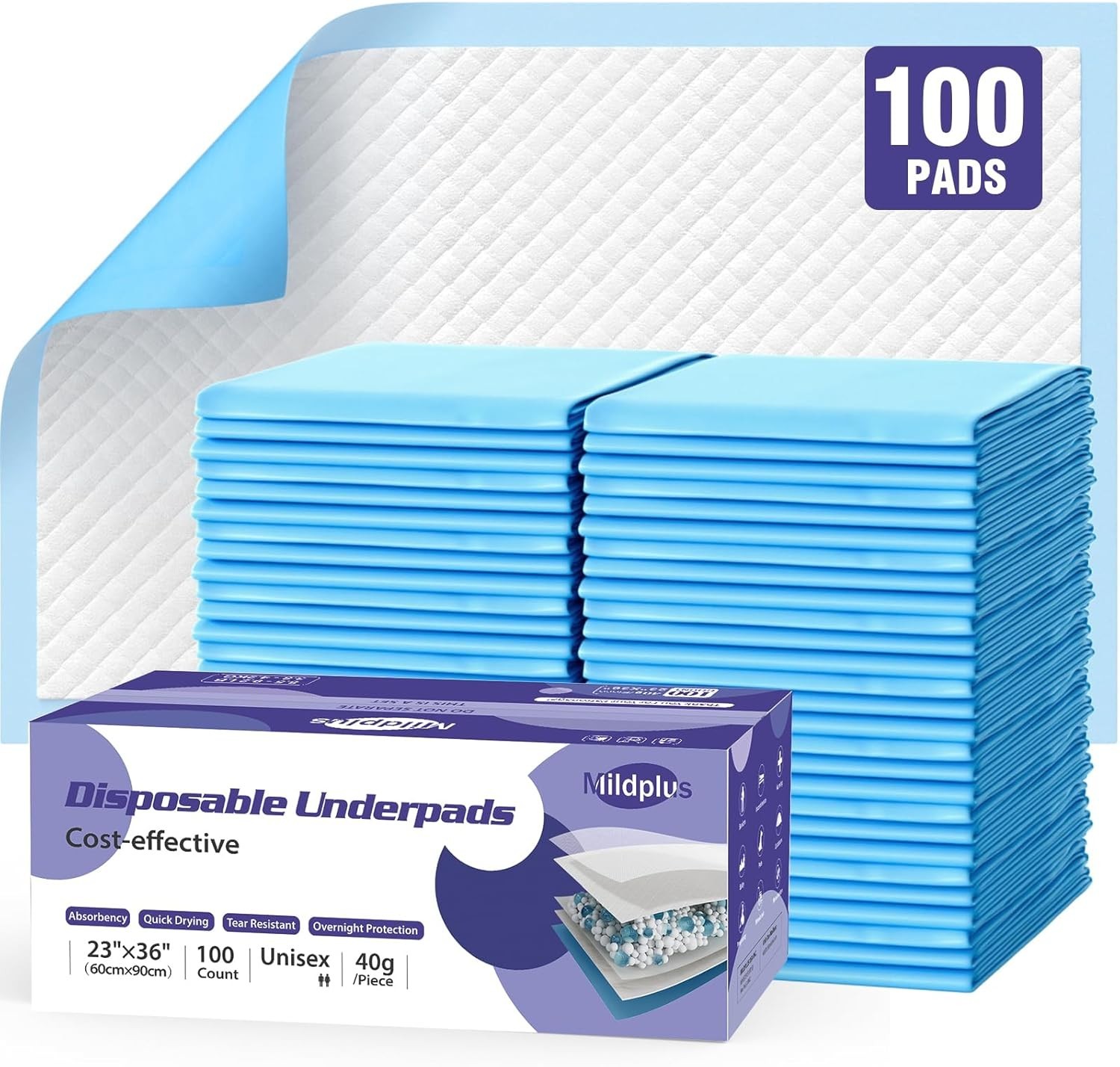 Absorbent Disposable Pads 23x36in 100ct
