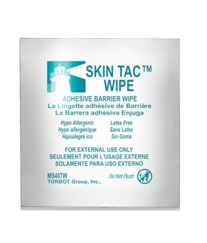 Skin Tac Adhesive Barrier Prep Wipes, Liquid, Latex-Free, Hypoallergenic, 50 Cou