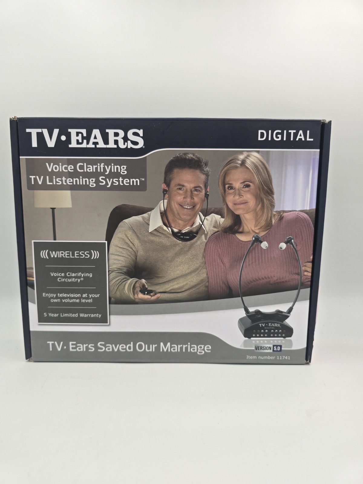 TV Ears 5.0 Analog Wireless Voice Clarifying Headset System 11641 / Open Box