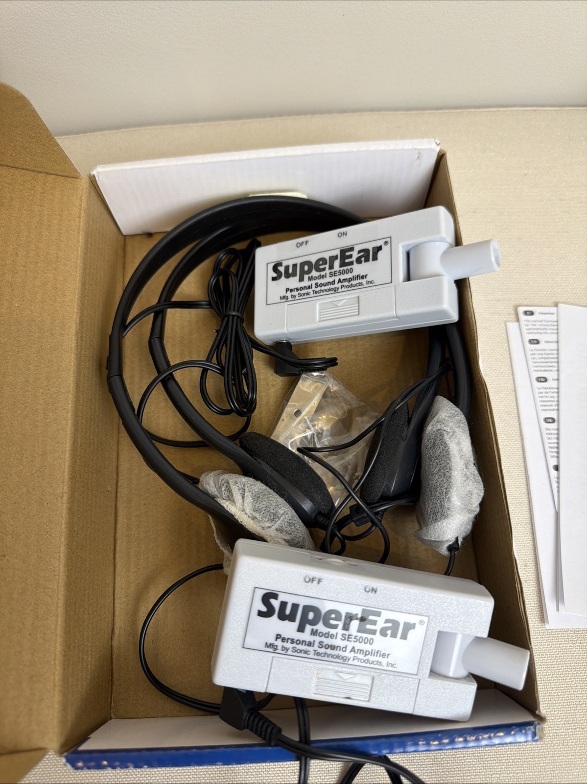 Lot of 2 SuperEar SE5000 Personal Sound Amplifiers Speech Therapy Assist Device