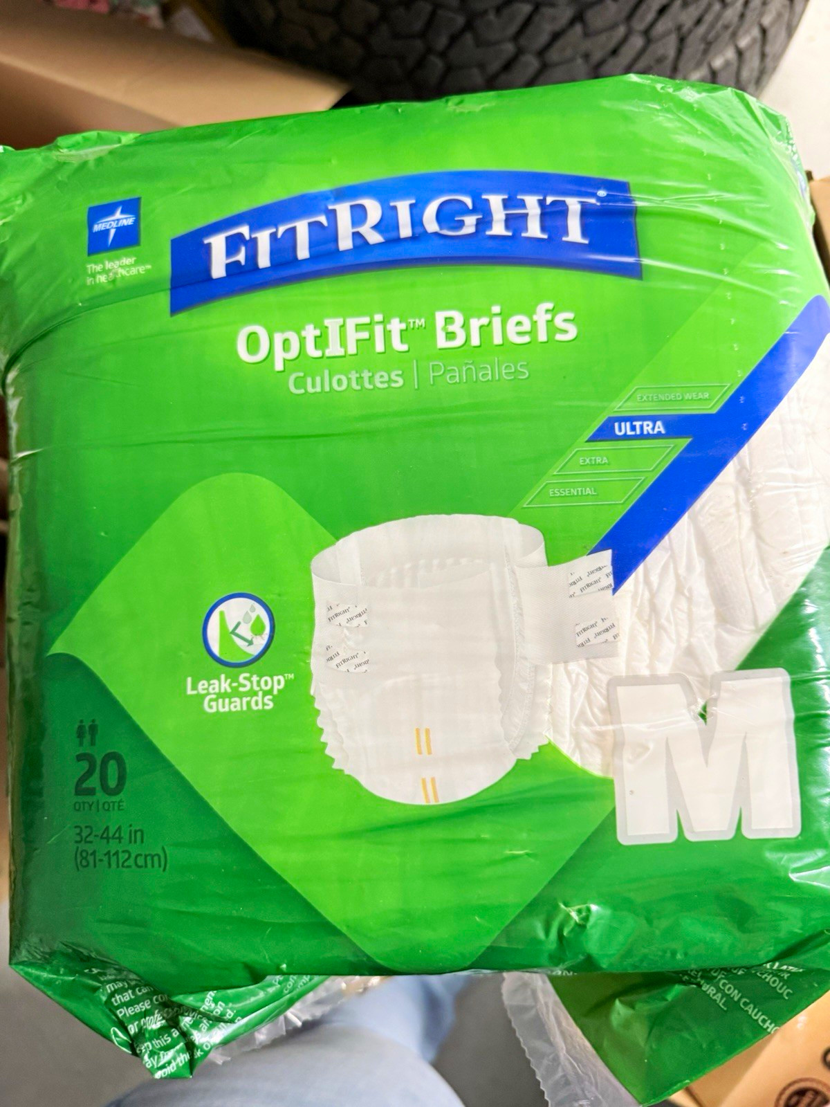 FitRight OptiFit Incontinence Briefs Leak-Stop Guards Ultra Absorbency M 20ct