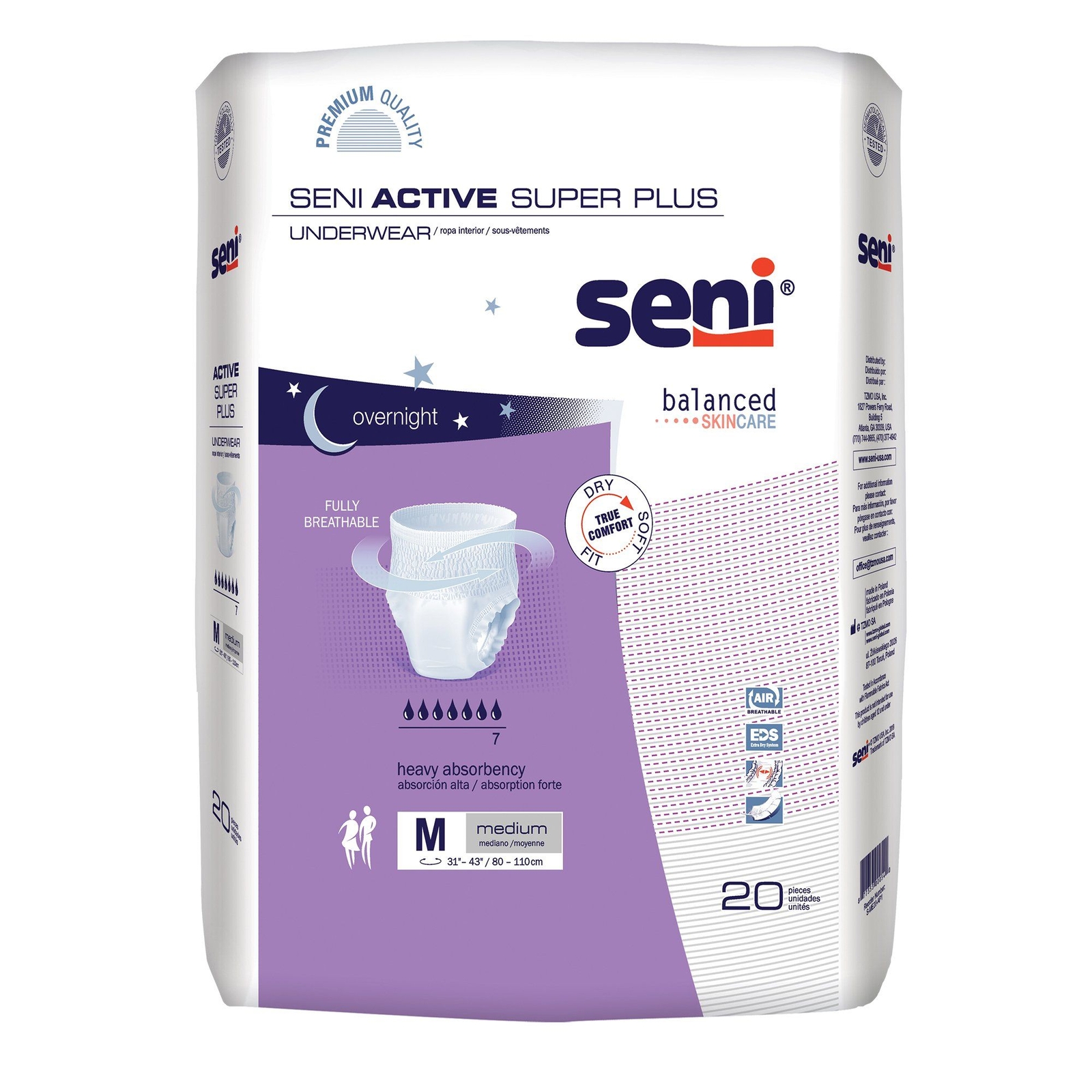 Seni Active Super Plus Heavy Absorbent Underwear, Medium (CS/80)