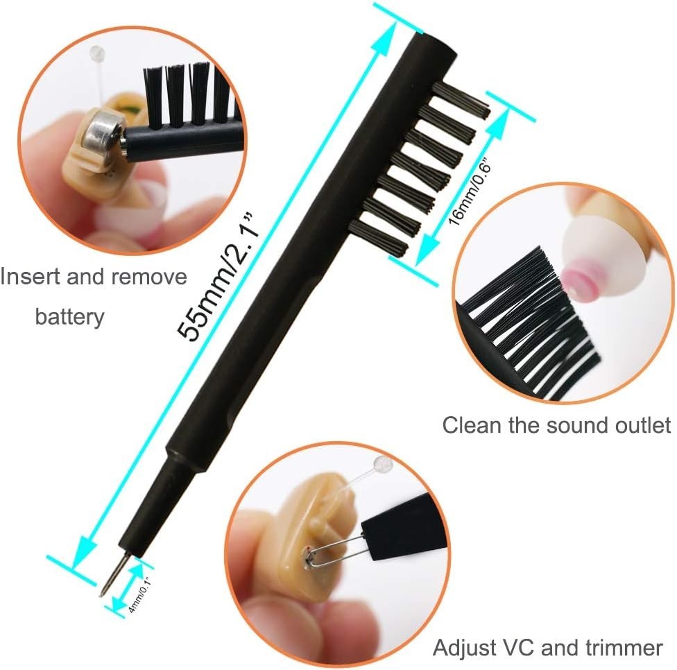 Comprehensive Hearing Aid Cleaner Set – 3 Packs of Wax Guards & Brushes for Care