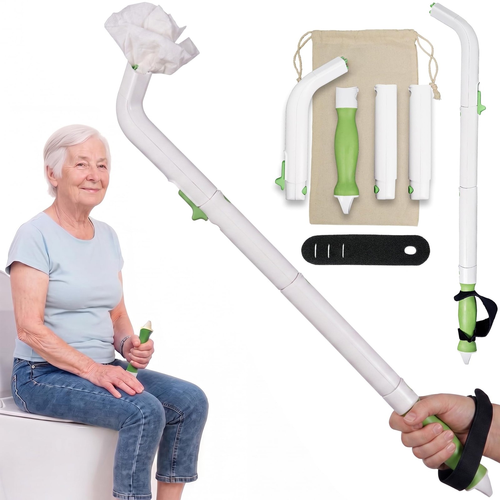 FreedomWand Multipurpose Toilet Aids – 25.5″ Inch Wiping Aid 25.5 Inch, White
