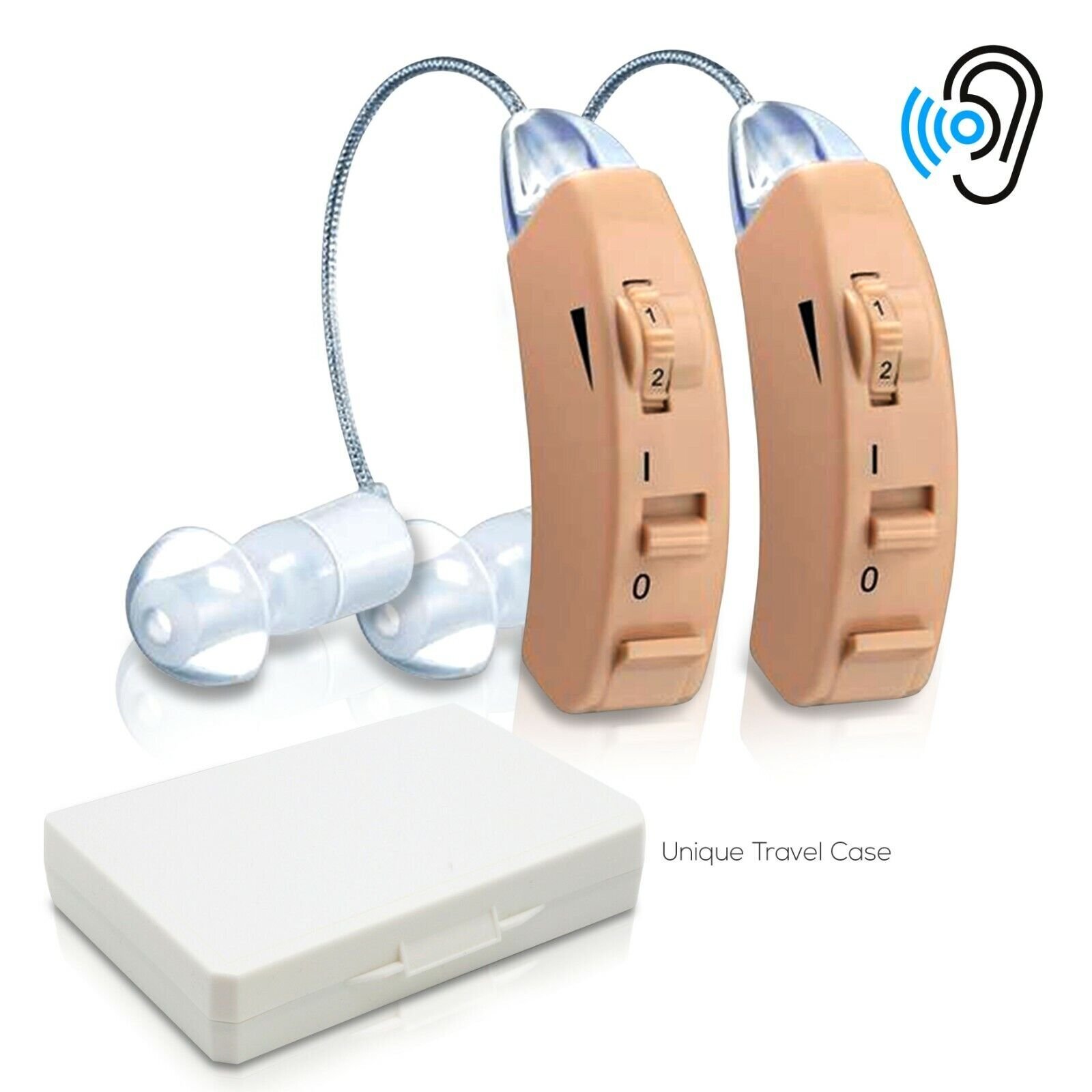 Pyle PHLHA46 Dual Hearing Amplifiers, Behind-The-Ear Audio Assistance Enhancers
