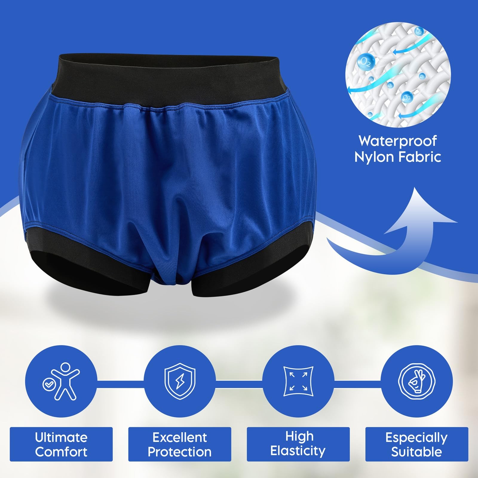 Adult Plastic Diaper Covers Waterproof, Leakproof Rubber Incontinence Pants W…