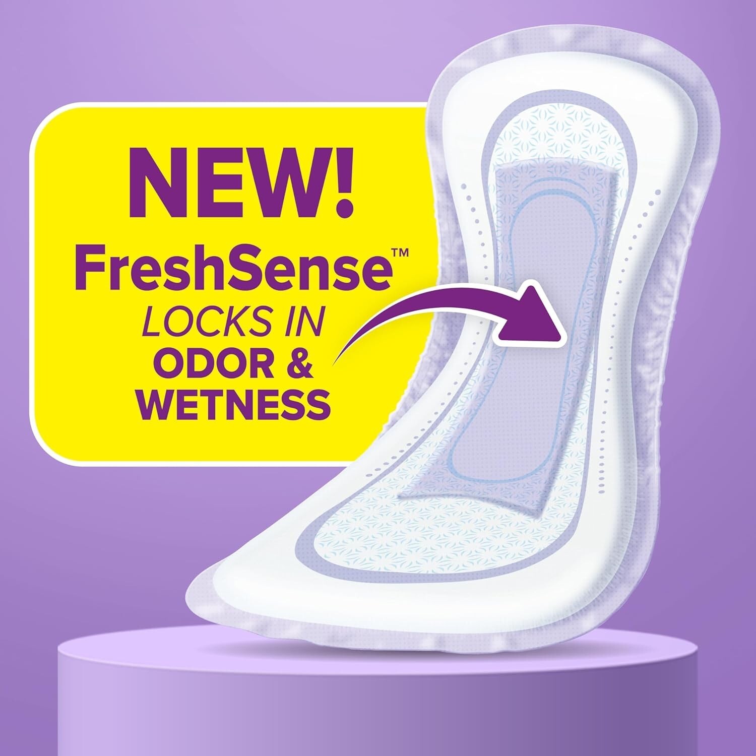96 Count Overnight Incontinence Pads with 8 Drop Extra Coverage – 12 Hr Dryness