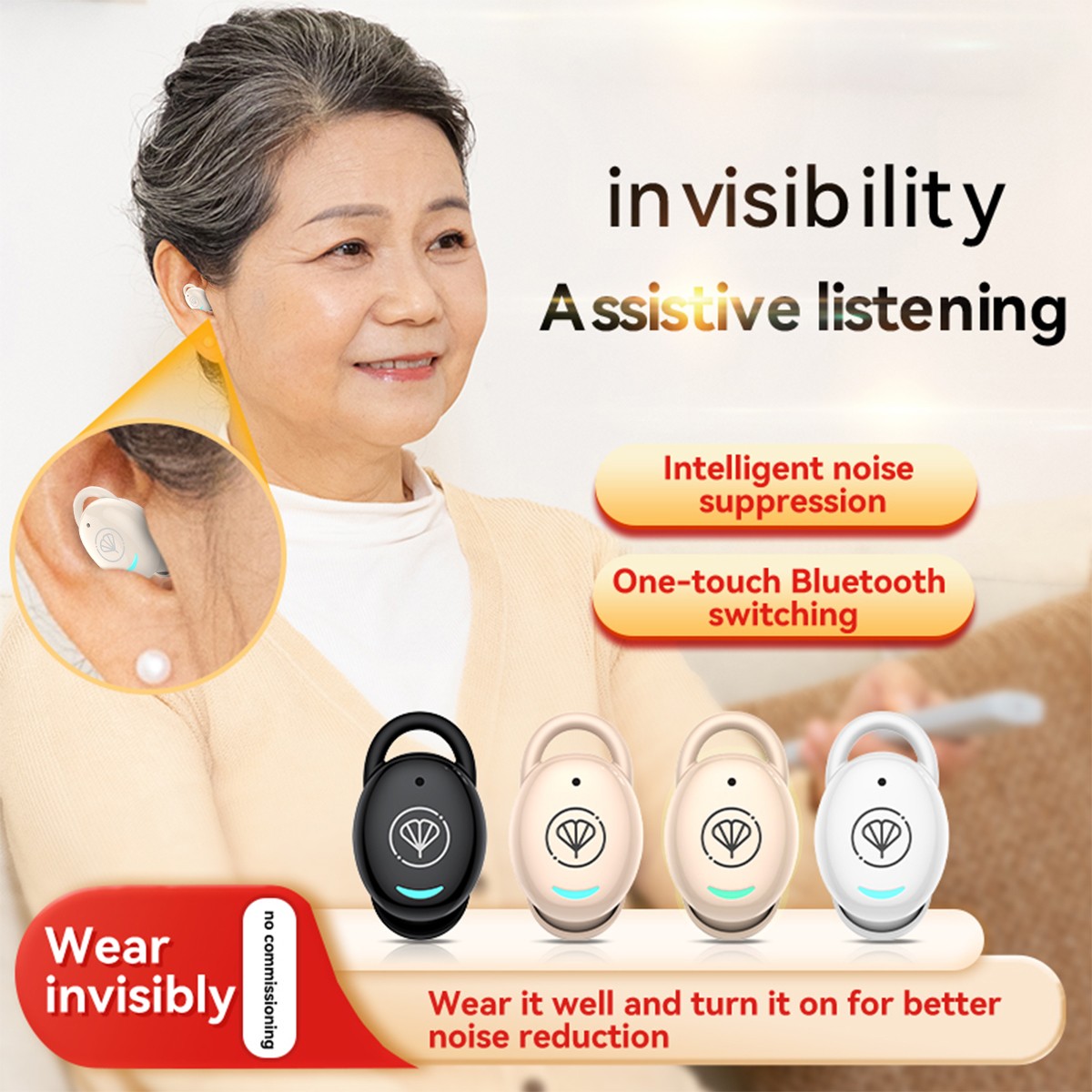 Rechargeable Digital Hearing Aids In-Ear Invisible Sound Voice Amplifier 2025