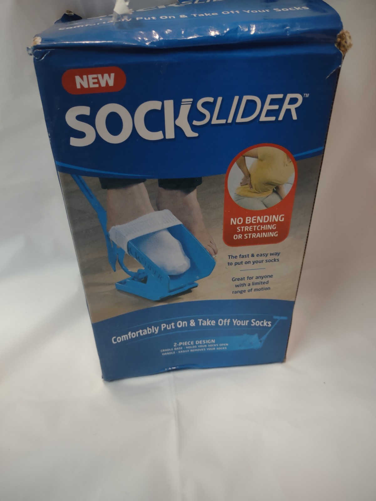 Sock Slider Easy on off Sock Aid Kit Shoe Horn No Bending Stretching Open Box
