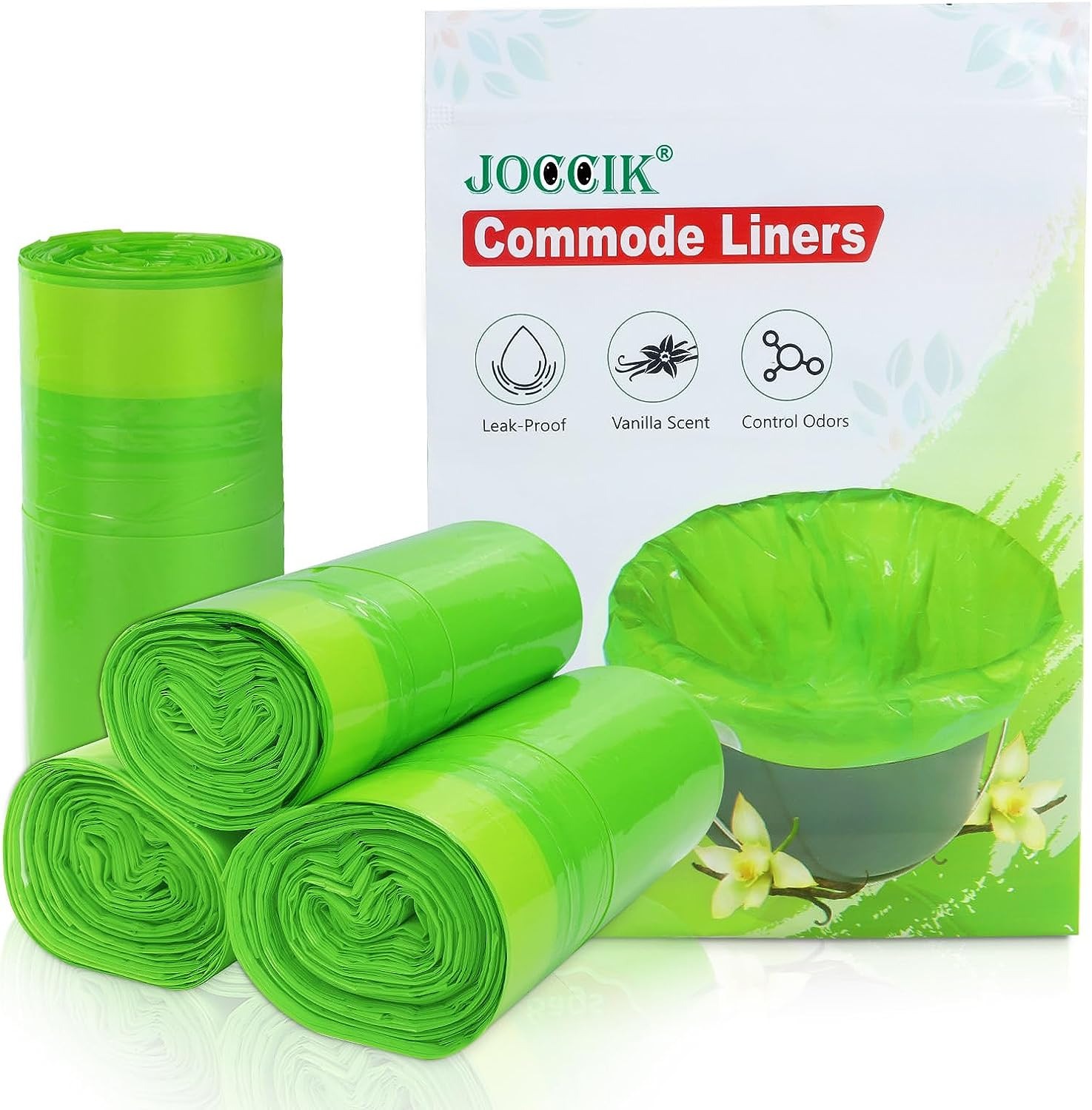 Commode Liners Bedside Commode Vanilla Scented 100Pcs Disposable Bags Universa