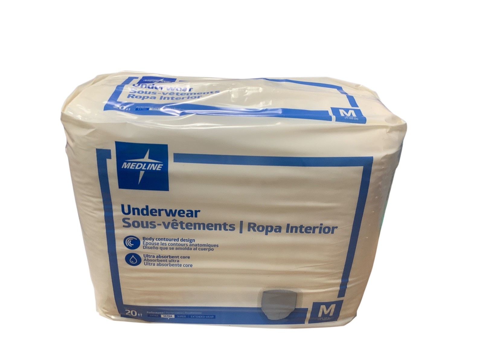 Medline MSC23005 Disposable Underwear Medium 28-40 In 20 Pack New
