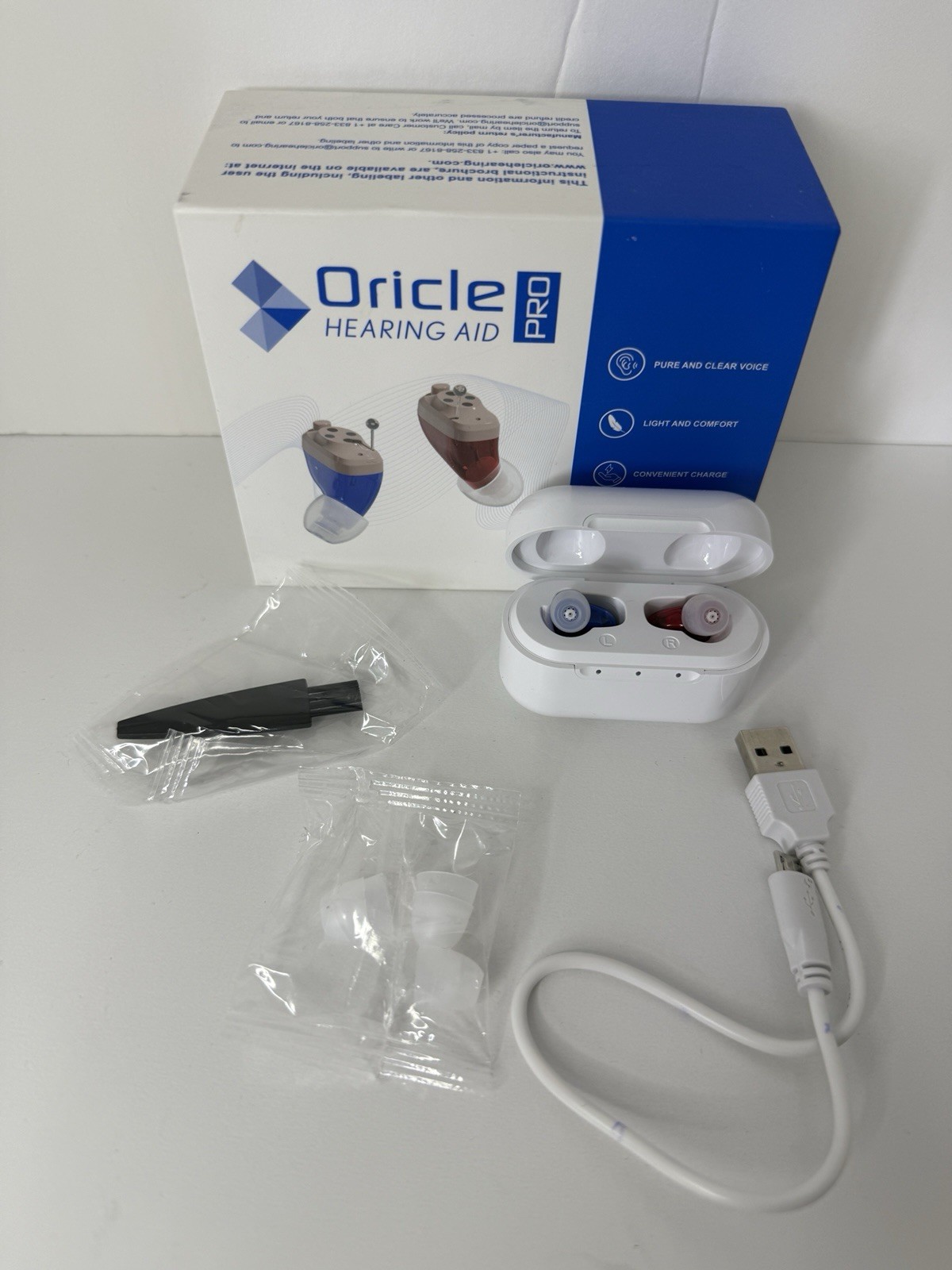 Oricle PRO Hearing Aid and Charging Case for Adult & Seniors OPEN BOX
