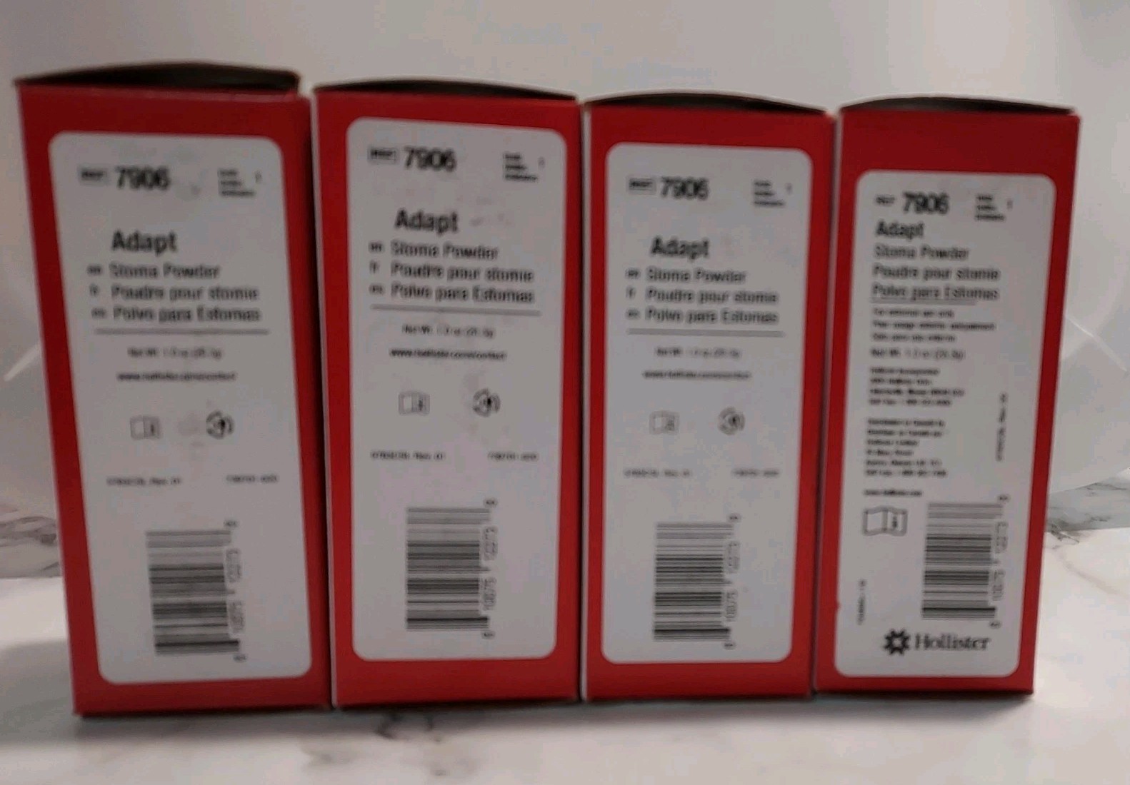 4 Boxes Hollister 7906 1oz Puff Bottles Adapt Ostomy Stoma Powder