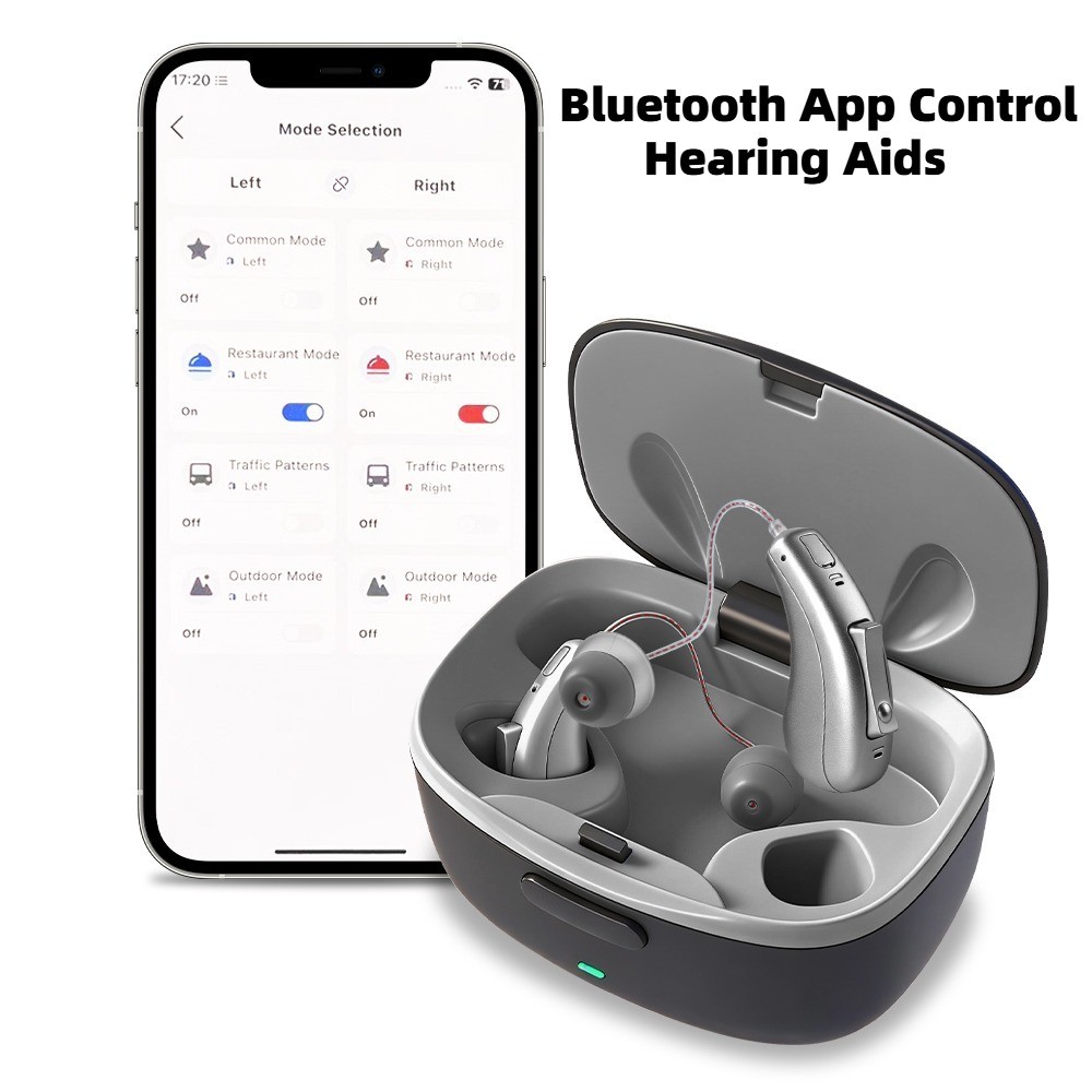 HighPower Bluetooth Rechargeable Hearing Aids For Seniors For Severe HearingLoss