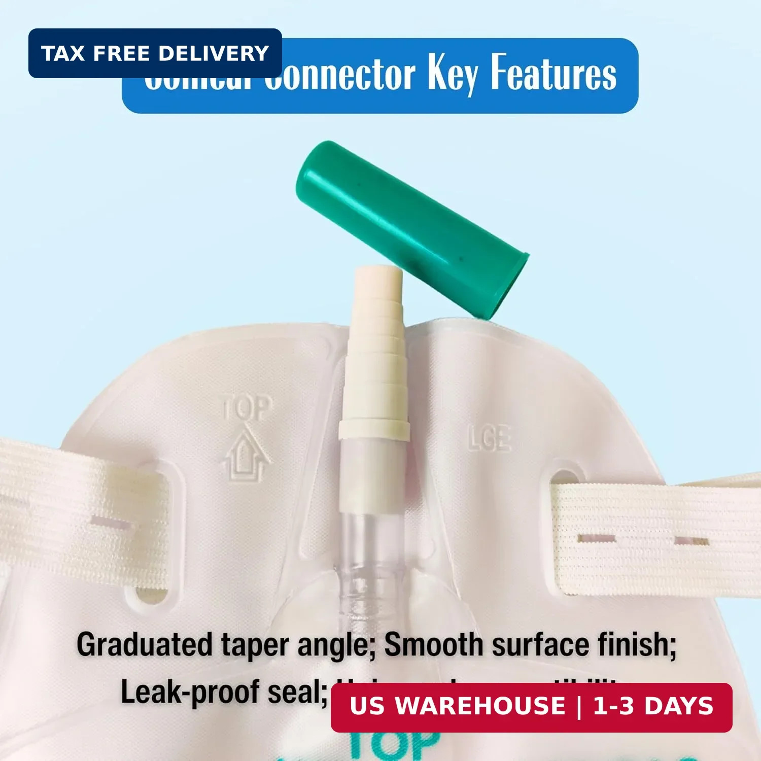 5-Pack 1000ml Catheter Leg Bags with Anti-Reflux Valve, Easy Flip Drain | 32oz L