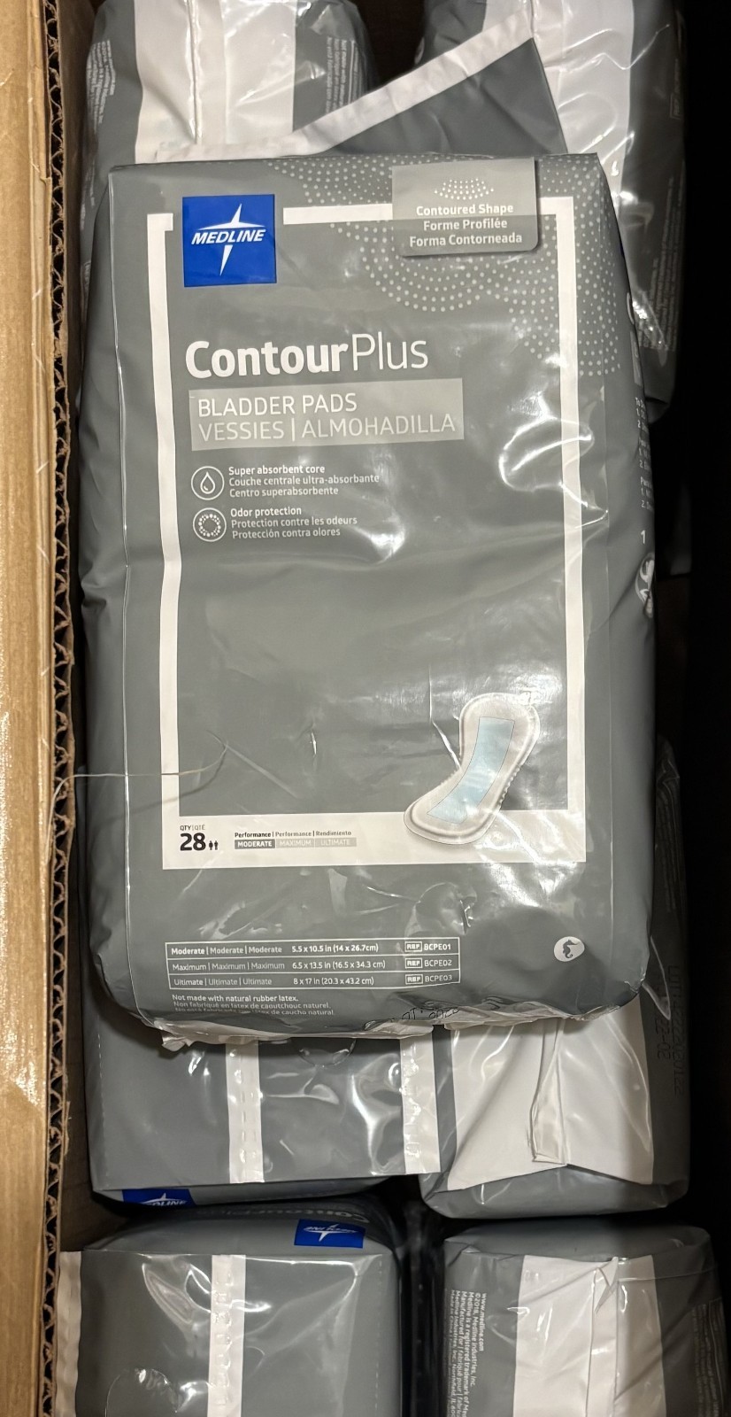 Medline Contour Plus Bladder Pads 28x7ct – NEW