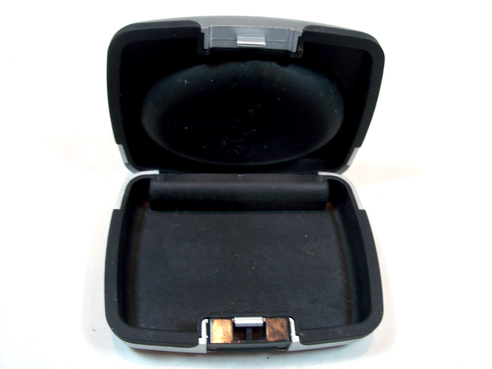 Unitron Hearing Aid Hard Case Silver Gray Black Holding Carrier