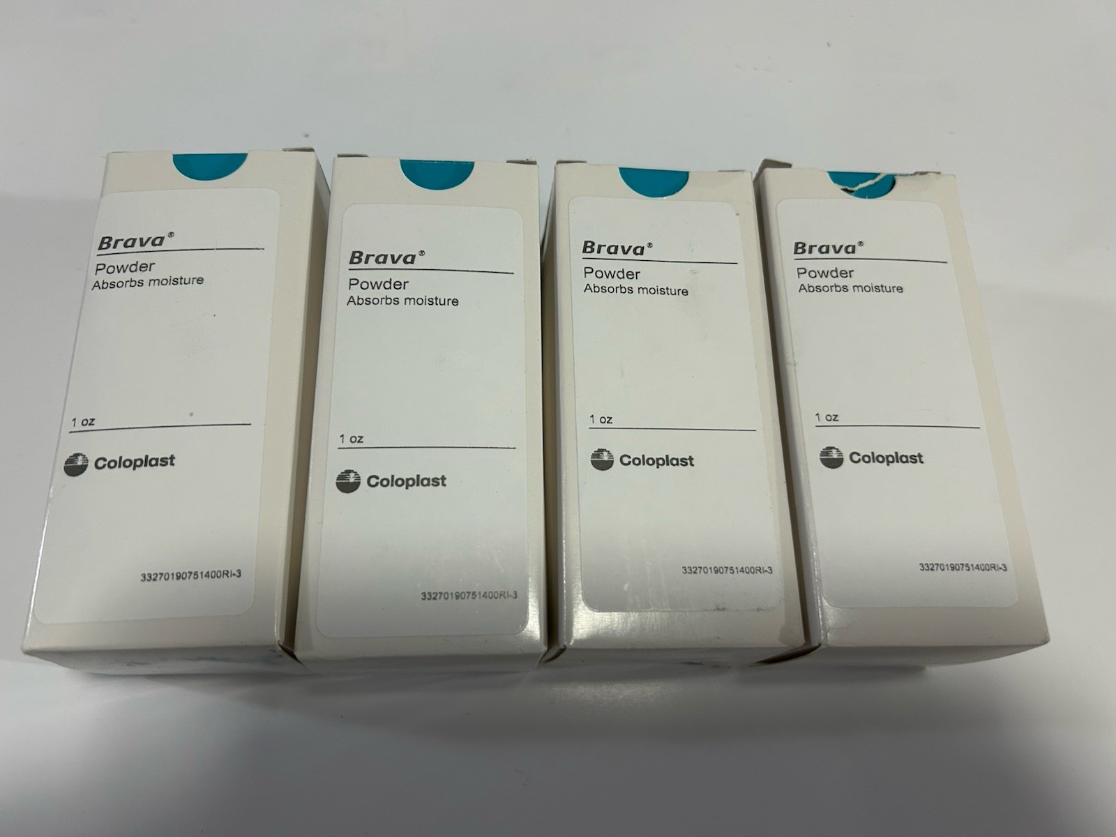 4 Coloplast 19075 Brava® Moisture Absorbing Powder 1 oz. Bottles Expires 2027