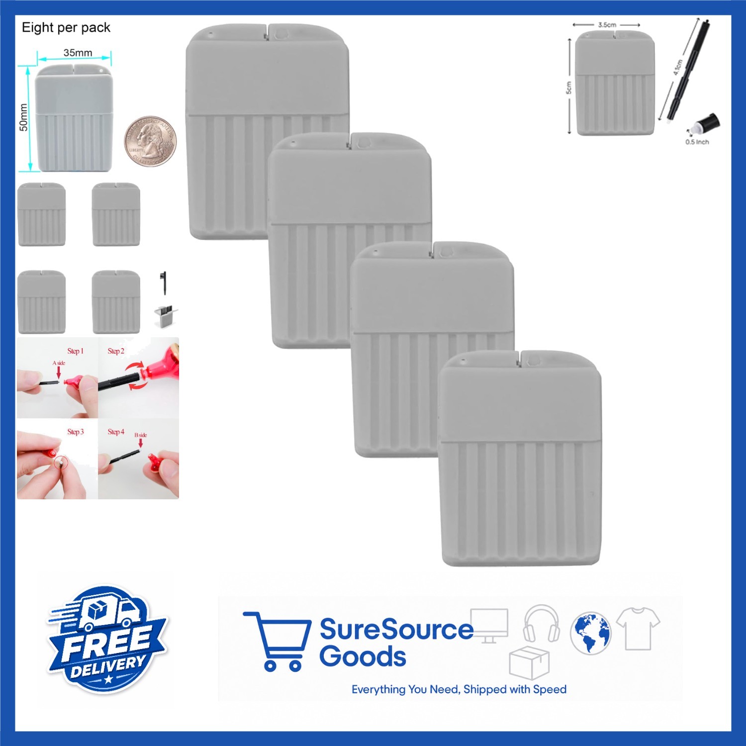 Resound Wax Traps for Hearing Aids 32 Filters & Cleaning Brush Grey Accessory