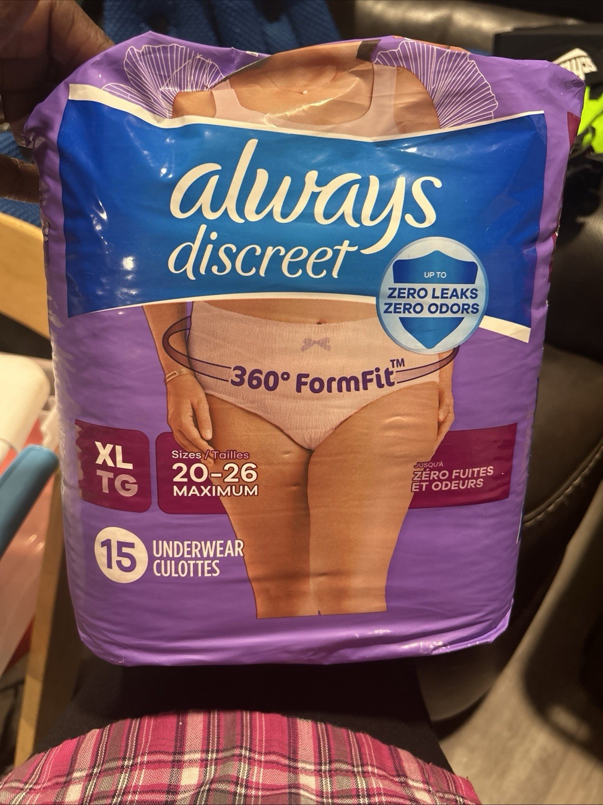 Always Discreet Underwear Form Fit for Sizes 20-26 Size Xl 15 Count Sealed