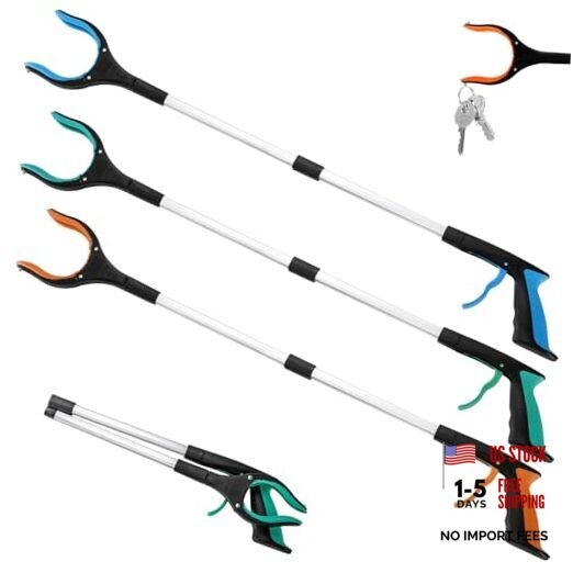 3 Pack Foldable Grabber Reacher Tool for Elderly, 32″ Reacher Grabber Pickup