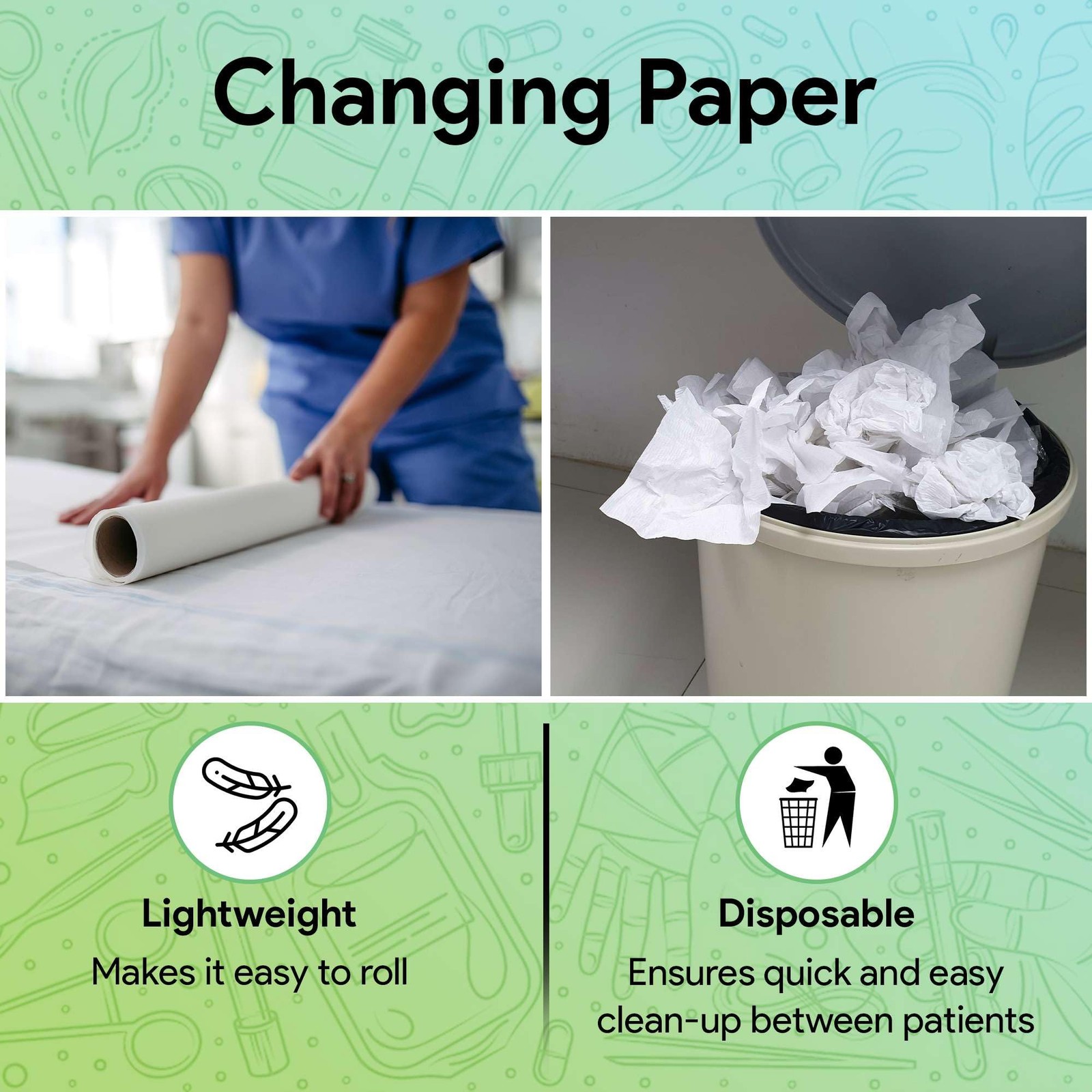 Medical Exam Table Paper 17″x125 Feet – 1 Roll of Disposable White Table Pape…